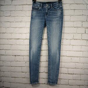 WOMENS BUCKLE BLACK BRAND JEANS SKINNY LIGHT WASH DENIUM SIZE 25/32